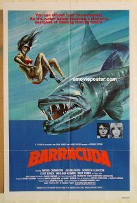 g121 BARRACUDA one-sheet movie poster '78 classic killer fish image!