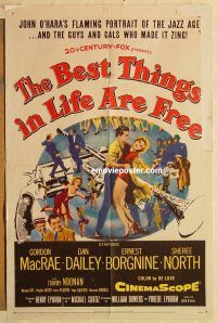 g133 BEST THINGS IN LIFE ARE FREE one-sheet movie poster '56 MacRae