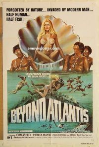 g137 BEYOND ATLANTIS one-sheet movie poster '73 cool sexy image!