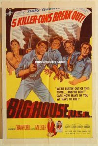 g143 BIG HOUSE USA one-sheet movie poster '55 Broderick Crawford, Meeker