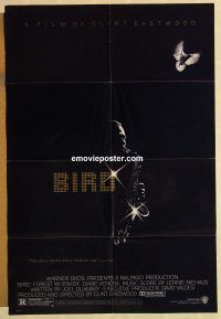 g148 BIRD one-sheet movie poster '88 jazz, Charlie Parker, Clint Eastwood