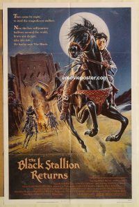 g152 BLACK STALLION RETURNS one-sheet movie poster '83 Teri Garr, horses!