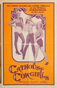 g155 BLAZING STEWARDESSES one-sheet movie poster R82 Cathouse Cowgirls!