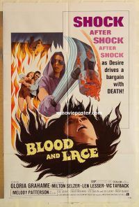 g160 BLOOD & LACE one-sheet movie poster '71 much lesser condition!