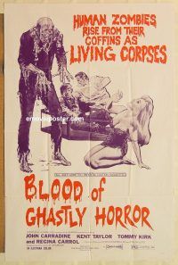 g162 BLOOD OF GHASTLY HORROR one-sheet movie poster '72 Gray Morrow art!