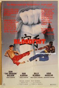 g163 BLOODFIST one-sheet movie poster '89 Don The Dragon Wilson, kung fu!