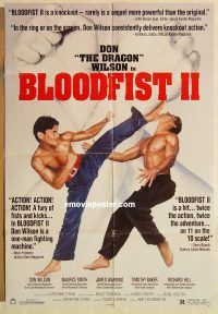 g164 BLOODFIST 2 one-sheet movie poster '90 Don The Dragon Wilson