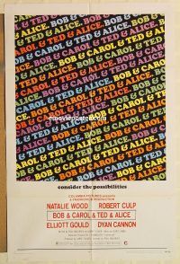 g168 BOB & CAROL & TED & ALICE one-sheet movie poster '69 Wood, Gould