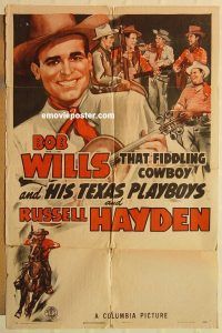g169 BOB WILLS one-sheet movie poster '42 playing the fiddle!