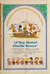 g183 BOY NAMED CHARLIE BROWN one-sheet movie poster '70 Peanuts, Snoopy