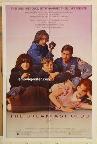 g189 BREAKFAST CLUB one-sheet movie poster '85 John Hughes, cult classic!
