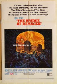 g192 BRIDGE AT REMAGEN style B one-sheet movie poster '69 George Segal