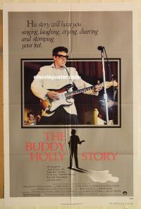 g200 BUDDY HOLLY STORY one-sheet movie poster '78 Gary Busey, Don Stroud