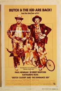 g209 BUTCH CASSIDY & THE SUNDANCE KID one-sheet movie poster R73 Newman