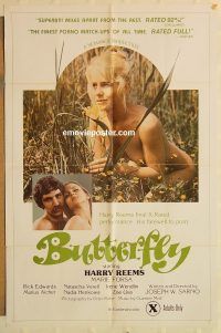 g211 BUTTERFLIES one-sheet movie poster '75 Harry Reems, sexploitation!