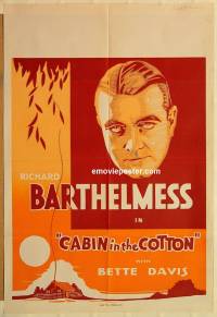 g003 CABIN IN THE COTTON Leader Press one-sheet movie poster '32 Barthelmess