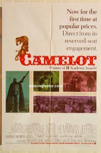 g215 CAMELOT one-sheet movie poster '68 Richard Harris, Vanessa Redgrave