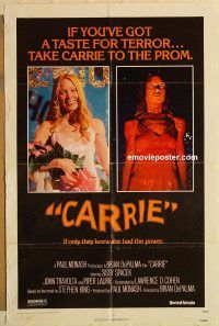 g226 CARRIE one-sheet movie poster '76 Sissy Spacek, Stephen King