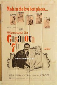 g227 CASANOVA '70 one-sheet movie poster '65 Mastroianni, Virna Lisi