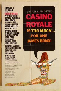 g228 CASINO ROYALE one-sheet movie poster '67 James Bond spy spoof!