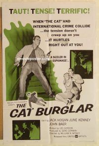 g231 CAT BURGLAR one-sheet movie poster '61 Jack Hogan, spy thriller!
