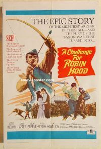 g236 CHALLENGE FOR ROBIN HOOD one-sheet movie poster '67 Hammer fantasy!
