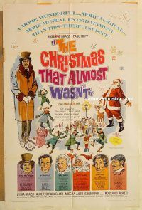 g255 CHRISTMAS THAT ALMOST WASN'T one-sheet movie poster '66 Brazzi