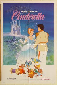 g257 CINDERELLA one-sheet movie poster R81 Walt Disney classic cartoon!