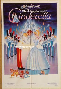 g259 CINDERELLA one-sheet movie poster R87 Walt Disney classic cartoon!