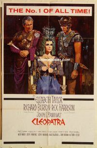 g263 CLEOPATRA one-sheet movie poster '64 Elizabeth Taylor, Burton