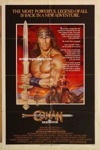 g274 CONAN THE DESTROYER one-sheet movie poster '84 Arnold Schwarzenegger