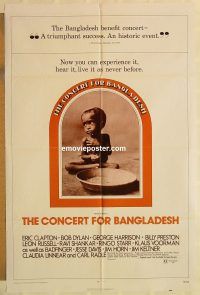 g275 CONCERT FOR BANGLADESH one-sheet movie poster '72 George Harrison