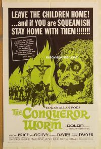 g277 CONQUEROR WORM one-sheet movie poster '68 AIP, Vincent Price