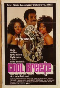g281 COOL BREEZE one-sheet movie poster '72 he hit the Man, blaxploitation!