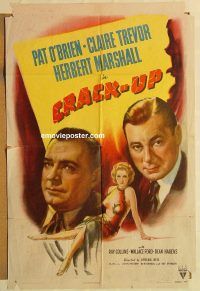 g286 CRACK-UP one-sheet movie poster '46 O'Brien, Trevor, Marshall