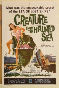 g288 CREATURE FROM THE HAUNTED SEA one-sheet movie poster '61 Corman