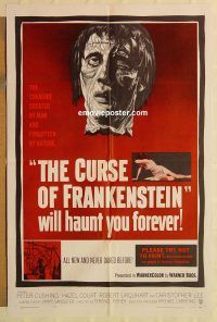 g301 CURSE OF FRANKENSTEIN one-sheet movie poster '57 Peter Cushing