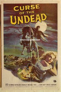 g303 CURSE OF THE UNDEAD one-sheet movie poster '59 lustful fiend!