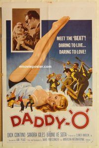 g306 DADDY-O one-sheet movie poster '59 great sexy girl beatnik image!