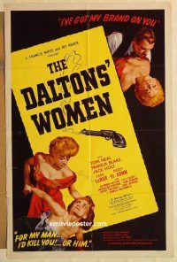 g308 DALTONS' WOMEN signed one-sheet movie poster '50 Lash LaRue!