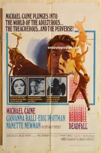 g321 DEADFALL one-sheet movie poster '68 Michael Caine, Giovanna Ralli