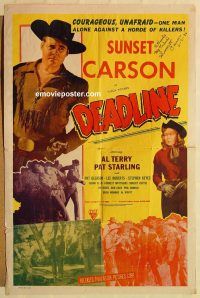 g322 DEADLINE signed one-sheet movie poster '48 Sunset Carson