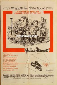 g325 DEAR BRIGITTE one-sheet movie poster '65 James Stewart, Jack Davis art!