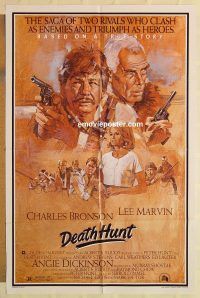 g327 DEATH HUNT style B one-sheet movie poster '81 Charles Bronson, Marvin