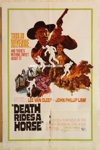 g329 DEATH RIDES A HORSE one-sheet movie poster '68 Lee Van Cleef, Law