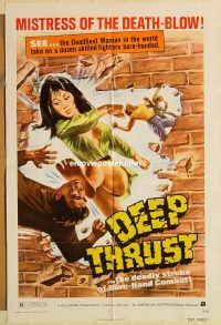 g335 DEEP THRUST one-sheet movie poster '73 AIP martial arts