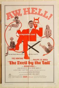 g342 DEVIL BY THE TAIL one-sheet movie poster '69 Yves Montand, Schell