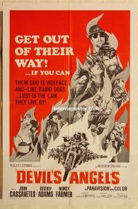 g344 DEVIL'S ANGELS one-sheet movie poster '67 John Cassavetes, bikers!
