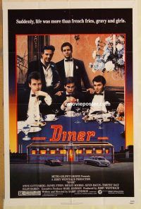 g349 DINER one-sheet movie poster '82 Barry Levinson, Rourke