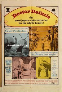 g353 DOCTOR DOLITTLE one-sheet movie poster R69 Rex Harrison, Eggar